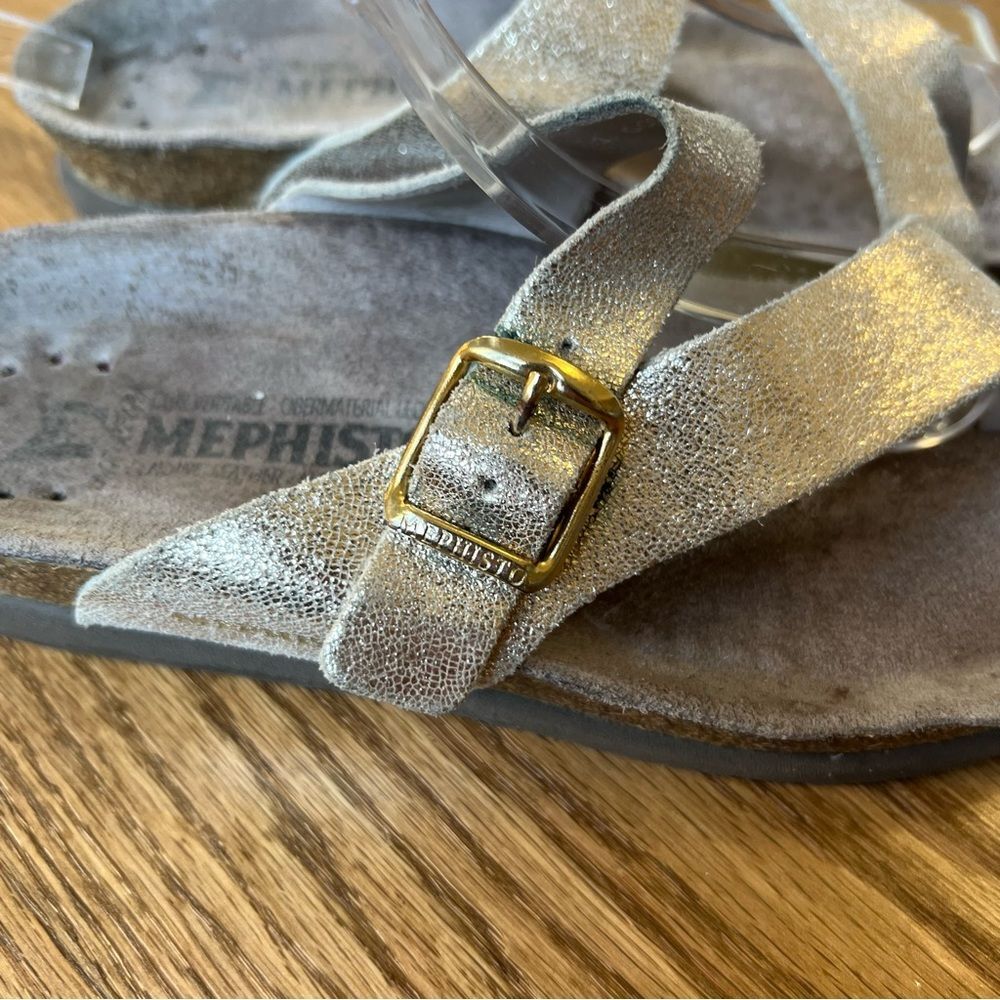Mephisto Helen Gold Sandals Sz 35 - Picture 6 of 11
